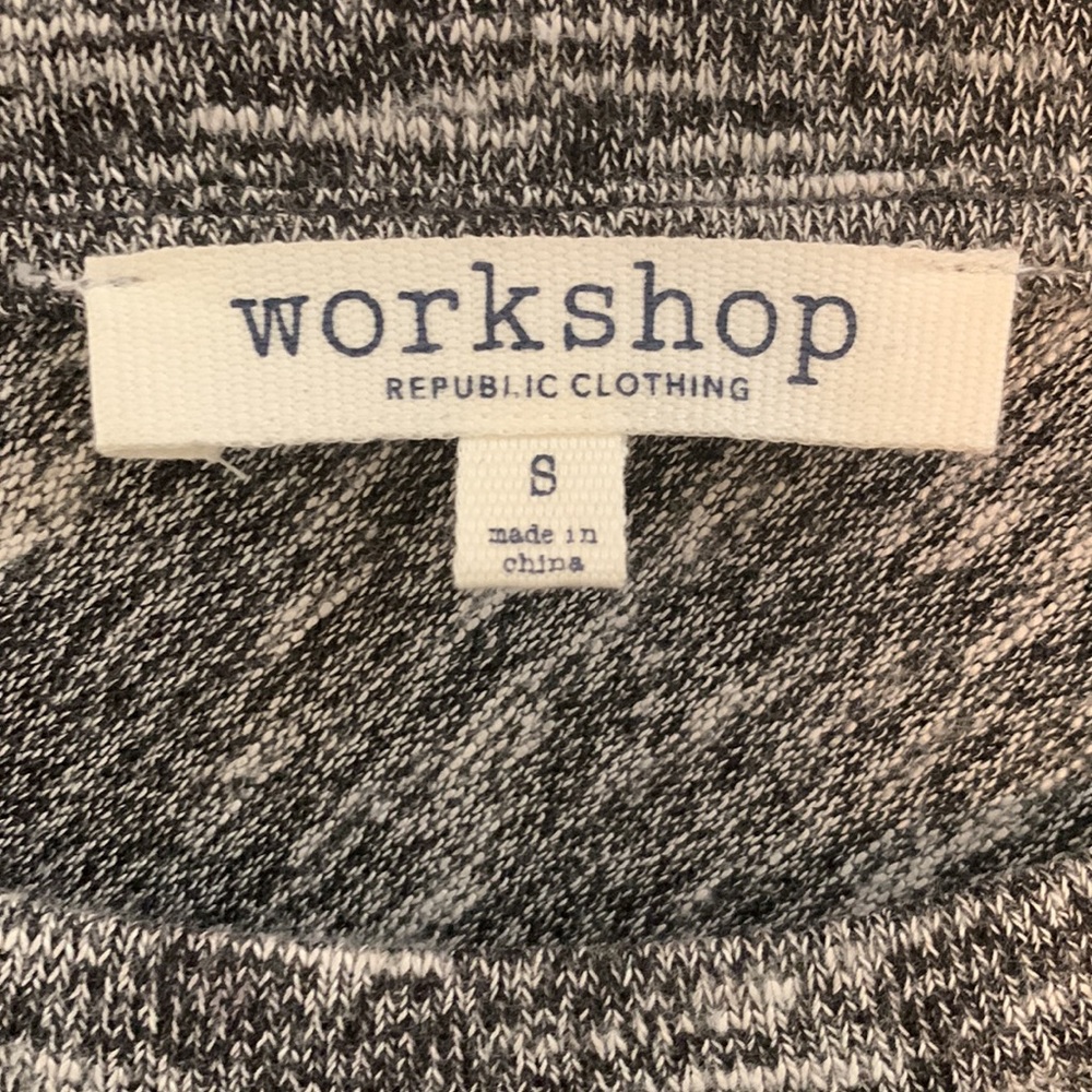 Workshop Republic Clothes Black Gray and White Thick T with Rolled Sleev… - Picture 1 of 11